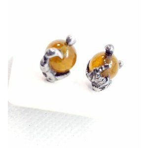 Gothic agate stud earrings